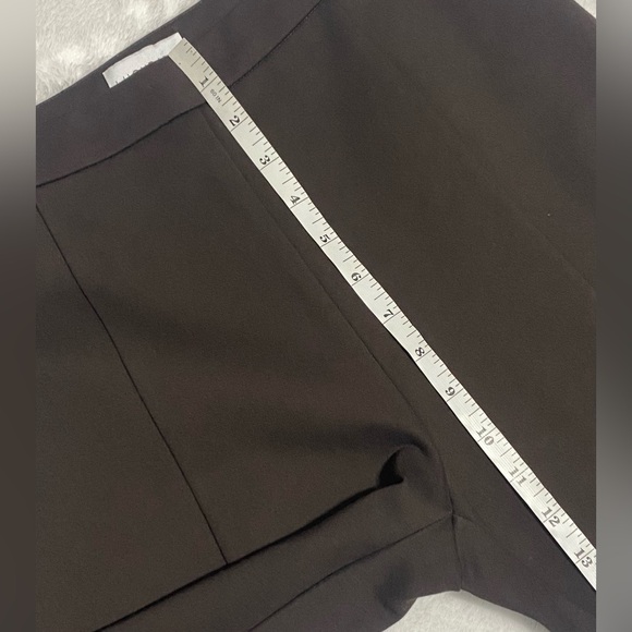 LUCY PARIS Kate Front Slit Trouser In Chocolate Brown. - Picture 10 of 12